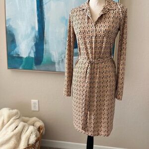 Calvin Klein  Tan Patterned Dress